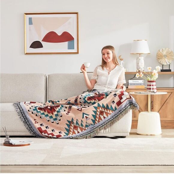 Western Boho Couch Throw Blanket - Picture 2 of 4